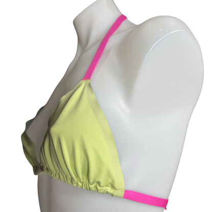 Lime + Hot Pink Triangle Top ONE SIZE — Sample